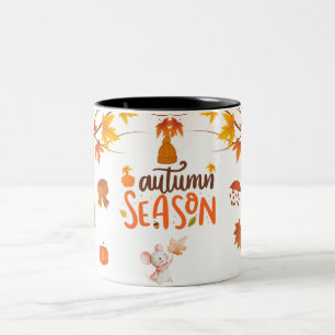 Cosy Autumn Vibes Mug – Fall Coffee Cup with Leave