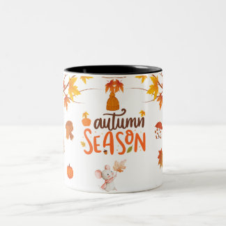 Cosy Autumn Vibes Mug – Fall Coffee Cup with Leave