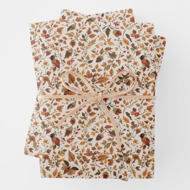 Cosy Autumnal Wrapping Paper (In situ)