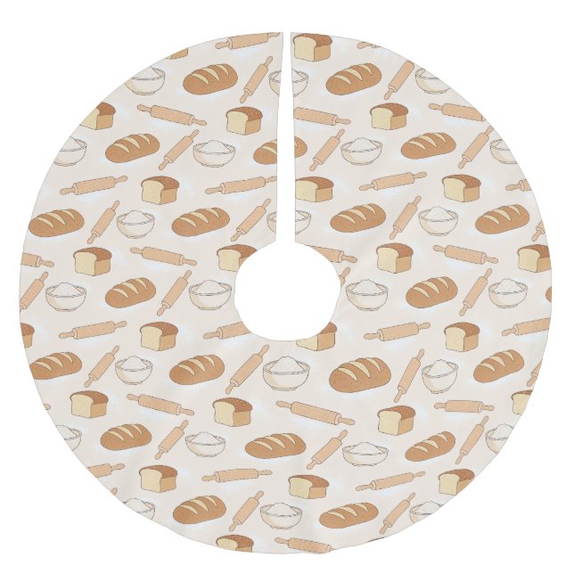 Cosy Baking Pattern Brushed Polyester Tree Skirt (Front)