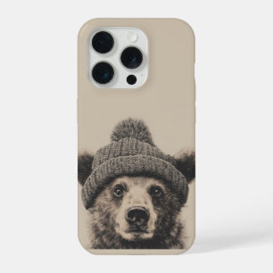 Cosy Bear in Beanie - Cute Winter Animal iPhone 15 Pro Case