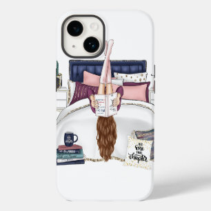 Cosy Bedroom Reading Scene Artwork for Book Lovers iPhone 14 Case