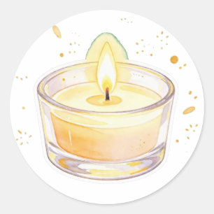 Cosy Beige Candle Sticker Minimalist Self Care