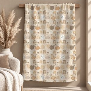 Cosy Beige Neutral Rainbow Throw Blanket Decor