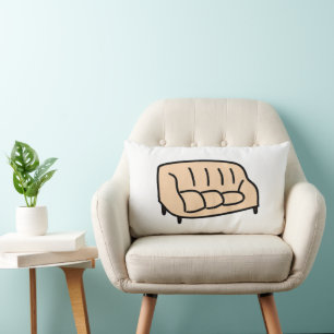 Cosy Beige Sofa Housewarming Gift Lumbar Cushion