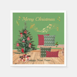Cosy Bench Merry Christmas Napkins