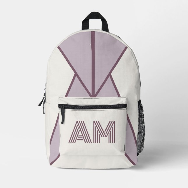 Cosy Berry Ash Lavender Geometric Custom Backpack (Front)
