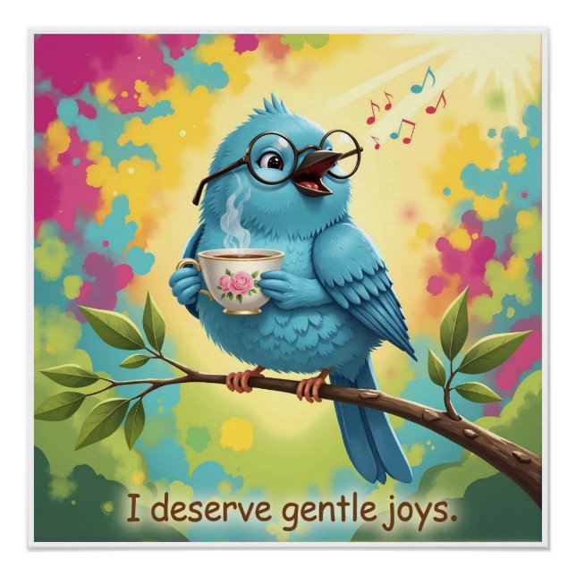 Cosy Bird Aesthetic Glossy Poster   (Front)