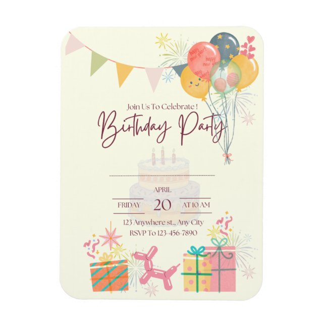 Cosy Birthday Card  Magnet (Vertical)