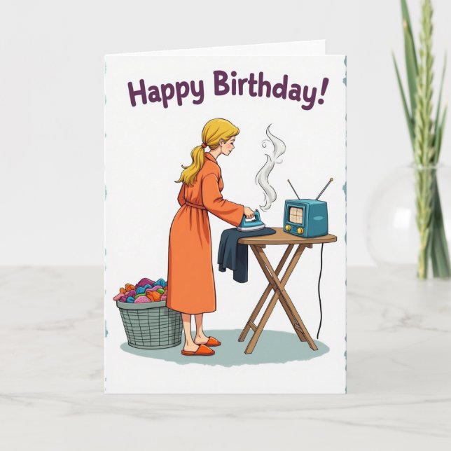 Cosy Birthday Ironing Card (Front)