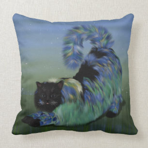 Cosy Black Fluffy Lillie Cat Cushion