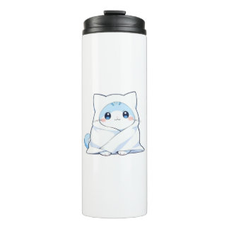 Cosy Blanket Kitten Kawaii Cute Cat Design Thermal Tumbler