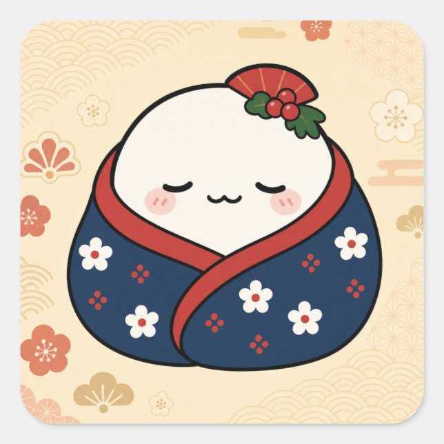 Cosy Blanket Mochi Square Sticker (Front)