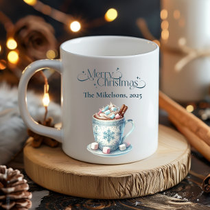 Cosy Blue Rustic Christmas Coffee Mug