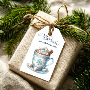 Cosy Blue Rustic Christmas Gift Tags