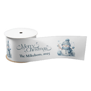 Cosy Blue Rustic Christmas  Satin Ribbon