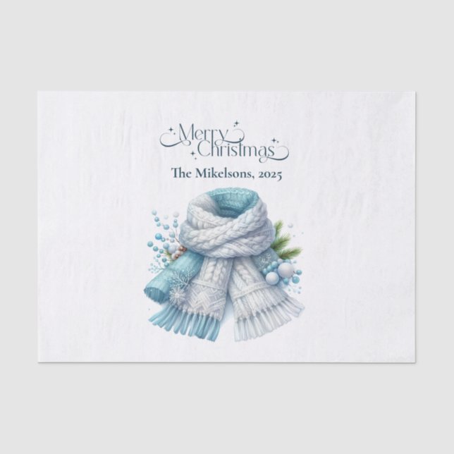 Cosy Blue Rustic Christmas  Tissue Paper (Front)