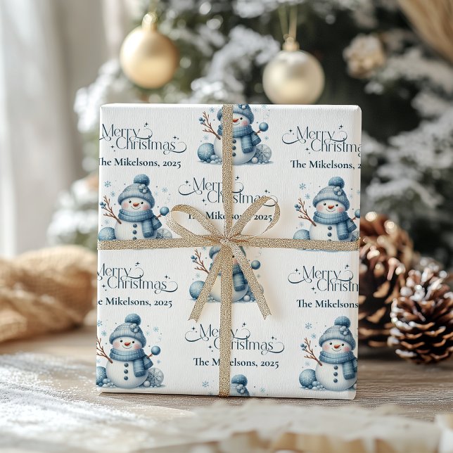 Cosy Blue Rustic Christmas  Wrapping Paper (Creator Uploaded)