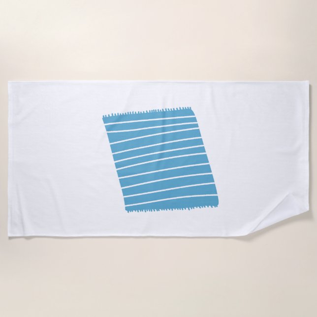 Cosy Blue Striped Throw Blanket Pattern (Front)
