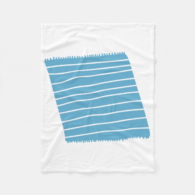Cosy Blue Striped Throw Blanket Pattern (Front)