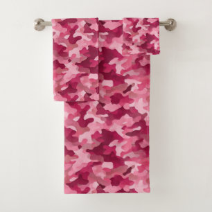 Cosy Blush Pink Camouflage Blanket for Stylish Com Bath Towel Set