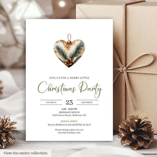 Cosy Boho Earthy Botanical Christmas Dinner Invitе Invitation (Cozy Boho Earthy Botanical Christmas Dinner Invitation)