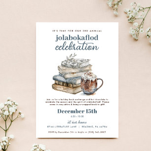 Cosy Book Exchange Jolabokaflod Holiday Party Invitation