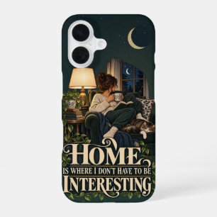 Cosy Book Lover Cat & Funny Introvert iPhone Case