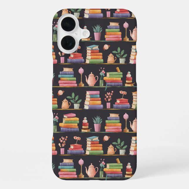 Cosy Book Nook Pattern iPhone Case (Back)