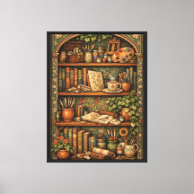 Cosy book shelf books artist supplies coffee