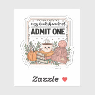 Cosy Bookish Weekend Sticker – Cute Autumn Books 