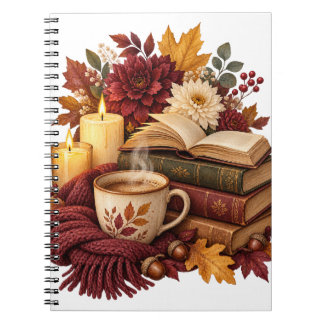 Cosy Books and Coffee Autumn Notebook