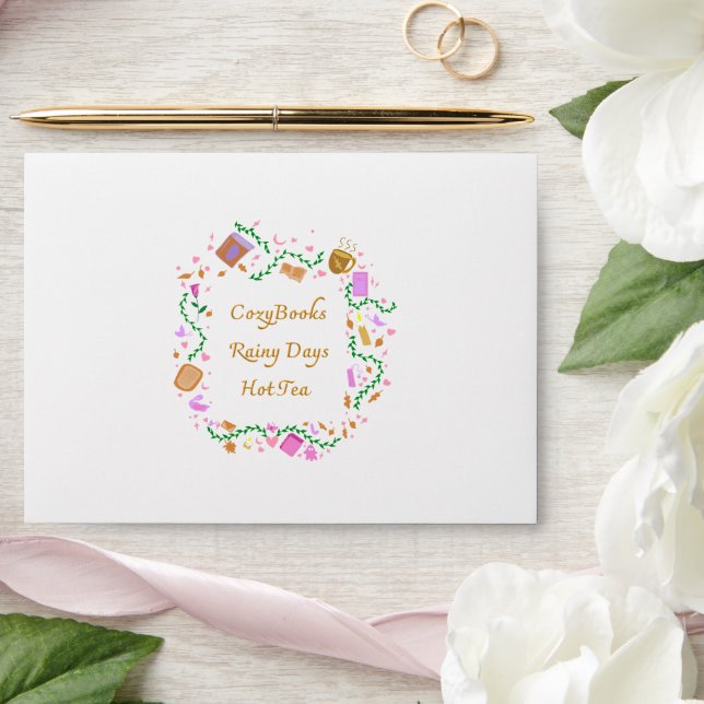 Cosy Books, Rainy Days, Hot Tea Envelope (Wedding)