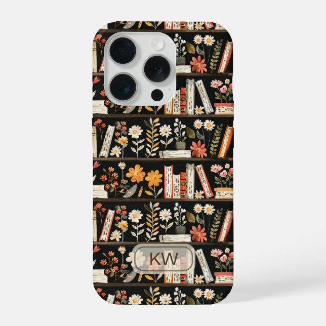 Cosy Bookshelf Monogram Phone Case (Back)