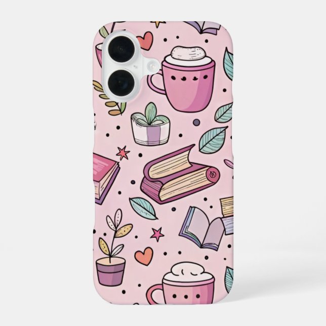 Cosy Bookworm Coffee iPhone Case Reading Lover  (Back)