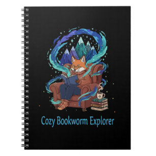 Cosy Bookworm Explorer Whimsical Fox Reading Notebook