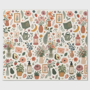 Cosy Botanical Garden & Cottagecore Aesthetic Patt Wrapping Paper
