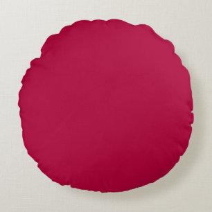 Cosy Brick Red 16 Inch Round Throw Pillow Accent
