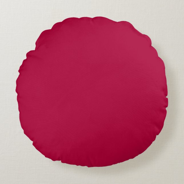 Cosy Brick Red 16 Inch Round Throw Pillow Accent (Front)