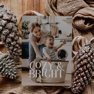 Cosy Bright Elegant Photo  Holiday Card