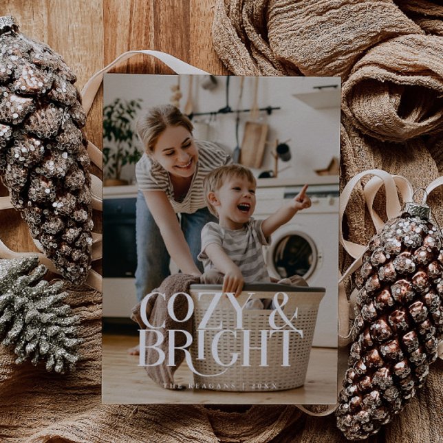 Cosy Bright Elegant Photo  Holiday Card (Creator Uploaded)