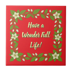 Cosy bright floral ceramic tile
