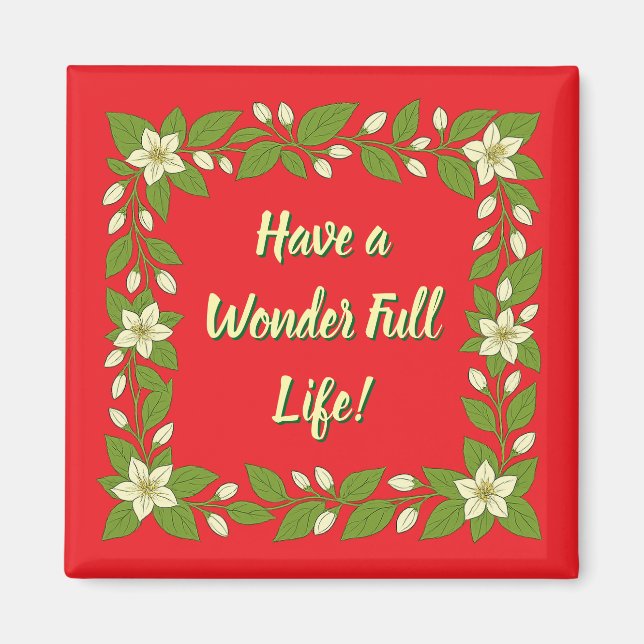 Cosy bright floral  magnet (Front)