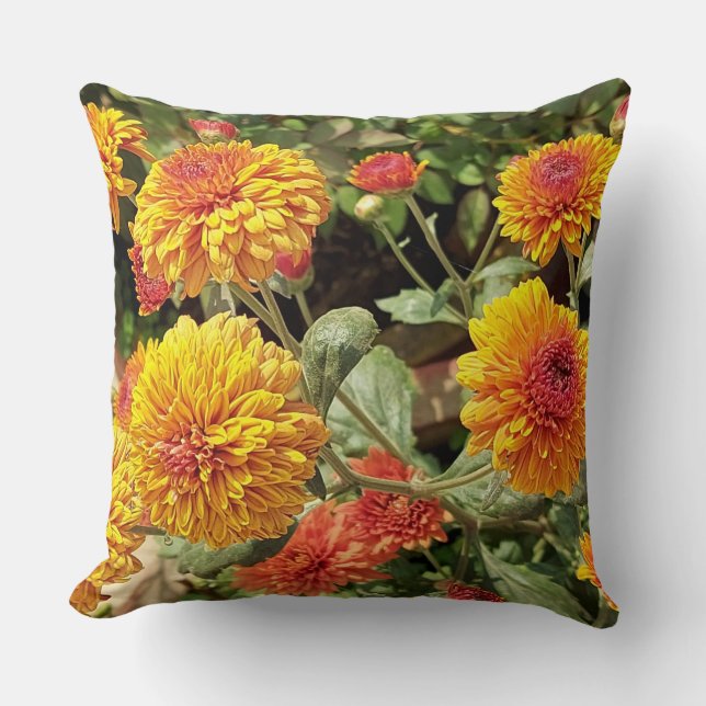Cosy Bright Yellow Daisy Flowers Pillow (Front)