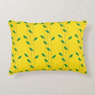 Cosy Bright Yellow Leaves Cotton Accent Pillow