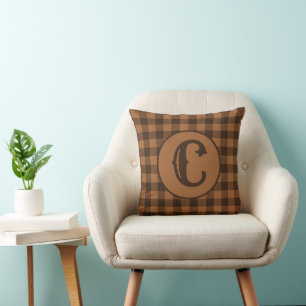 Cosy Brown Plaid Buffalo Print Pattern Cushion