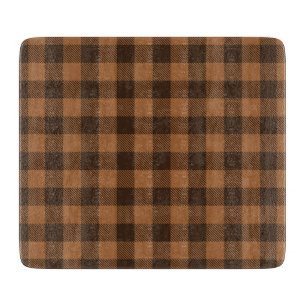 Cosy Brown Plaid Buffalo Print Pattern Cutting Board