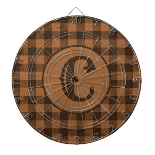 Cosy Brown Plaid Buffalo Print Pattern Dartboard