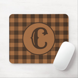 Cosy Brown Plaid Buffalo Print Pattern Mouse Pad