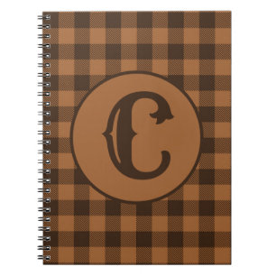 Cosy Brown Plaid Buffalo Print Pattern Notebook
